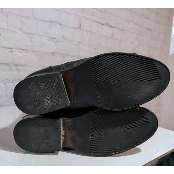 Tall Riding Boots Women's 6.5 Field Black Leather Back Zip Equestrian Front Lace - Picture 12 of 16